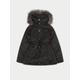 Oversize Fur Hooded Parka Jacket - Black *
