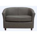Tub 2 Seater Bucket Sofa Infinity Espresso Brown Faux Leather