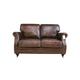 Luxury Vintage 2 Seater Settee Sofa Distressed Brown Real Leather