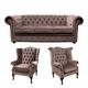 Chesterfield 3 Seater Sofa + 1 x Mallory Wing Chair + 1 x…