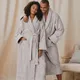 The White Company Unisex Cotton Classic Robe Extra Small Grey