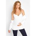 Lts Tall Maternity White Ribbed Cami Top 14 Lts | Tall Women's Maternity Tops