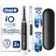 Oral B iO5 Black & White Electric Toothbrushes Designed By Braun Duo Pack - Toothbrush + 8 Refills