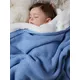 The Little Tailor Plush Knit Baby Blanket, Blue
