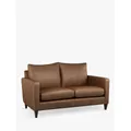 John Lewis Bailey Small 2 Seater Leather Sofa, Dark Leg