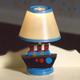 12V Blue Nursery Table Lamp with Boat Decoration for 12th Scale Dolls House