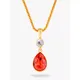 Eclectica Vintage 22ct Gold Plated Swarovski Crystal Pendant Necklace, Dated Circa 1990s, Gold/Peach