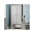 Julian Bowen Maine Double Wardrobe with 1 Drawer, Grey