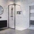 1100mm Black Framed Wet Room Shower Screen - Zolla