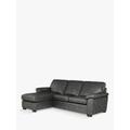 John Lewis Camden LHF Storage Chaise End Leather Sofa Bed, Dark Leg