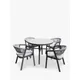 Menos by KETTLER Cassis 4-Seater Round Garden Dining Table & Chairs Set, Anthracite/Grey