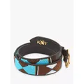 KOY Maasai Mwezi Wide Belt, Turquoise/Gold