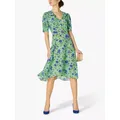 L.K.Bennett x Royal Ascot Pami Floral Print Silk Dress, Green/Multi