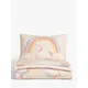 little home at John Lewis Unicorn Print Reversible Duvet Cover and Pillowcase Set, Cotbed (120 x 140cm)