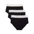 John Lewis ANYDAY Lace Trim Full Briefs, Pack of 3