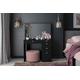 Birlea Ava 5 Drawer Dressing Table And Mirror Black