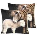 Riva Home Sherpa Lamb Twin Pack Polyester Filled Cushions White