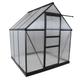 Charles Bentley 6' x 6.1' Auminium Framed Green House (with Zinc Steel Base included) - Grey