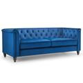 Julian Bowen Sandringham 3 Seater Sofa Blue Velvet