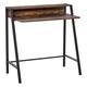 HOMCOM 2 Tier Storage Computer Workstation Desk With Metal Frame Rustic Brown