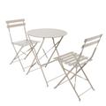 Charles Bentley Folding Metal Bistro Set - Taupe