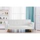 SleepOn Stylish Linen Fabric Upholstered Clic Clac Sofa Bed Cream