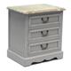 Charles Bentley Loxley Vintage 3 Drawer Bedside Table - Grey