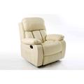 Chester Bonded Leather Recliner Armchair - Cream