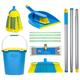 Flash Floor Clean Kit - w/ Flat Mop, Mighty Mop & Mop Bucket