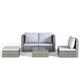 Livingandhome 5pce Rattan Garden Patio Furniture Set - Grey