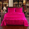 Todd Linens 6 Piece Silky Satin Breathable Duvet Cover Bedding Set - Fuchsia Pink King