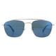 Square Shiny Palladium Smoke Blue Mirror Sunglasses