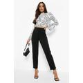 High Waist Crepe Cropped Tailored Trousers