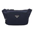 Prada Re-Nylon and Saffiano Leather Shoulder Bag Navy