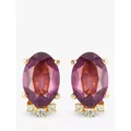 Susan Caplan Vintage Christian Dior Swarovski Crystals Clip-On Stud Earrings, Dated Circa 1980s