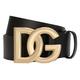 Dolce & Gabbana Lux Leather Crossover DG Logo Buckle Belt Multicolor