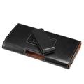 DFV mobile Executive Holster Leather Case Belt Clip Rotary 360 Magnetic Closure for Prestigio MultiPhone 5300 Duo Black