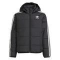 adidas Originals Junior Unisex Padded Jacket - Black, Black/White, Size 7-8 Years, Women