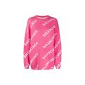 Balenciaga Allover Logo Wool Blend Jumper Pink/White