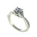 Moissanite 9ct Gold 1ct eq Twisted Shank Solitaire Ring, White Gold, Size U, Women