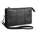 DFV mobile Genuine Leather Case Handbag for Hasee W50T2 W50 T2 Black