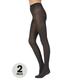 Pretty Polly 60D Opaque Tights 2PP - Charcoal, Charcoal, Size S/M, Women