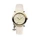 Vivienne Westwood Orb II White and Gold Logo Dial Gold Plated Case and Charm White Leather Strap Ladies Watch, One Colour, Women