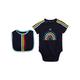 adidas Sportswear Unisex Infant 3-Stripes Vest & Bib Gift Set - Navy, Navy Multi, Size 3-4 Years