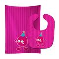 Caroline's Treasures Carolines Treasures BB8935STBU Birthday Monster Pink Baby Bib & Burp Cloth 11 x 18"