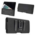 DFV mobile Case Metal Belt Clip Horizontal Textile and Leather with Card Holder for HTC Desire 620 Dual Black