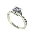 Moissanite 9ct Gold 1ct eq Twisted Shank Solitaire Ring, White Gold, Size T, Women