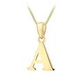 Love GOLD 9ct Gold Plain Initial Pendant Pendant Necklace, X, Women