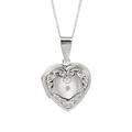 The Love Silver Collection Sterling Silver Cubic Zirconia Heart Locket Pendant Necklace, One Colour, Women