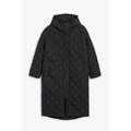 Long quilted coat - Black